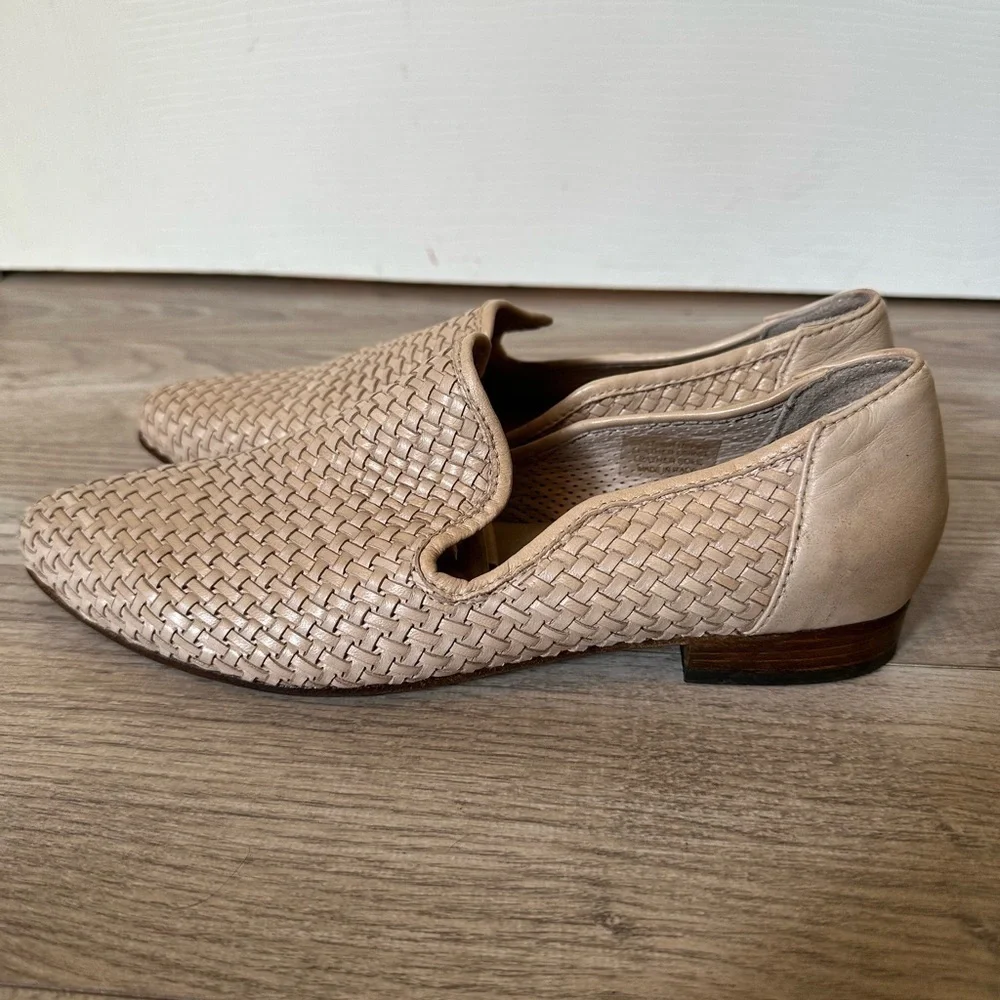 RON White Yara Made in Italy Woven Leather Loafers